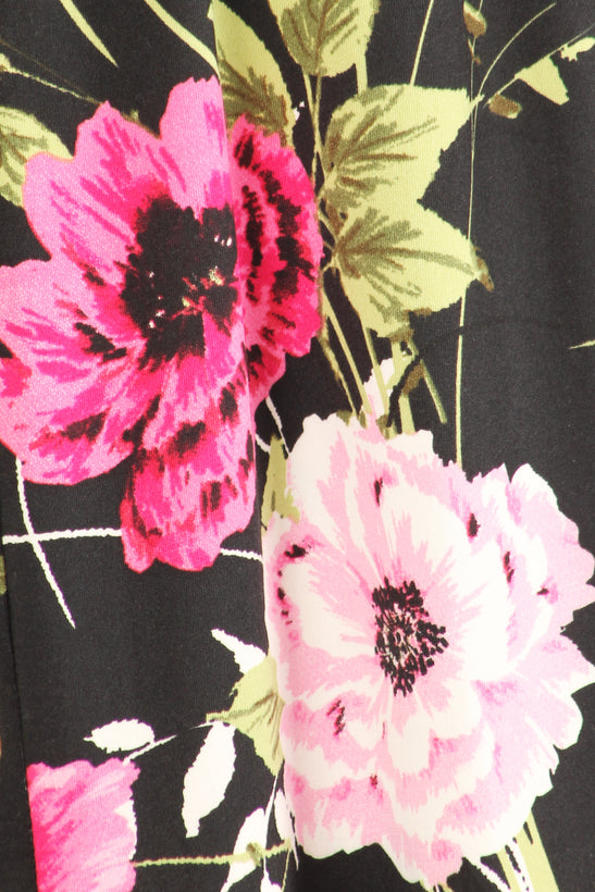 black pink floral