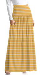 Load image into Gallery viewer, mustard/ivory stripe ankle-length