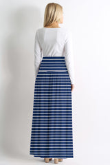 Load image into Gallery viewer, navy stripe ankle-length