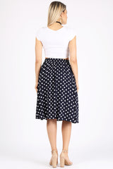 Load image into Gallery viewer, navy/white polka dot print