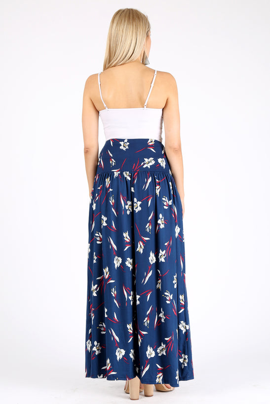 navy white floral