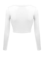 Load image into Gallery viewer, Crop Top for Women Crew Neck Basic Long Sleeve Crop Top - USA