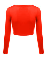 Load image into Gallery viewer, Crop Top for Women Crew Neck Basic Long Sleeve Crop Top - USA