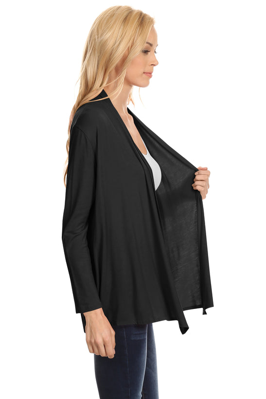 Womens Open Drape Cardigan Reg and Plus Size Cardigan Sweater Long Sleeves - USA