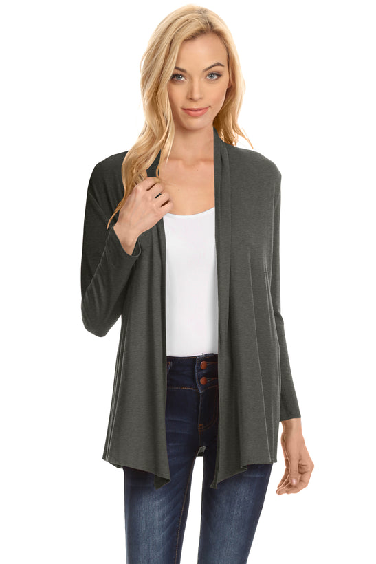 Womens Open Drape Cardigan Reg and Plus Size Cardigan Sweater Long Sleeves - USA