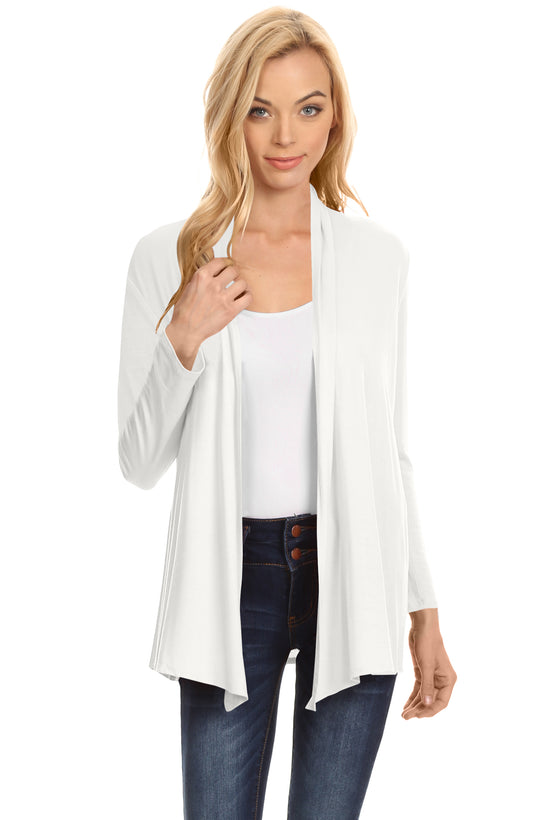 Womens Open Drape Cardigan Reg and Plus Size Cardigan Sweater Long Sleeves - USA