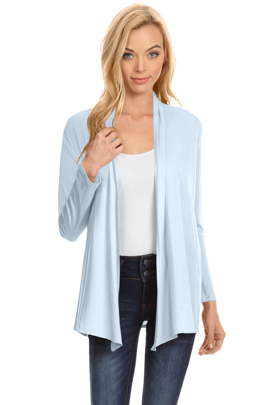 Womens Open Drape Cardigan Reg and Plus Size Cardigan Sweater Long Sleeves - USA