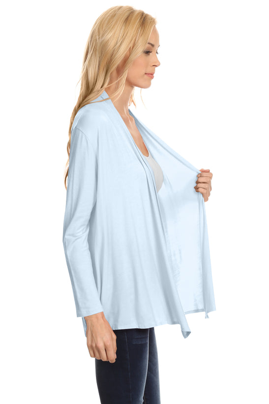 Womens Open Drape Cardigan Reg and Plus Size Cardigan Sweater Long Sleeves - USA