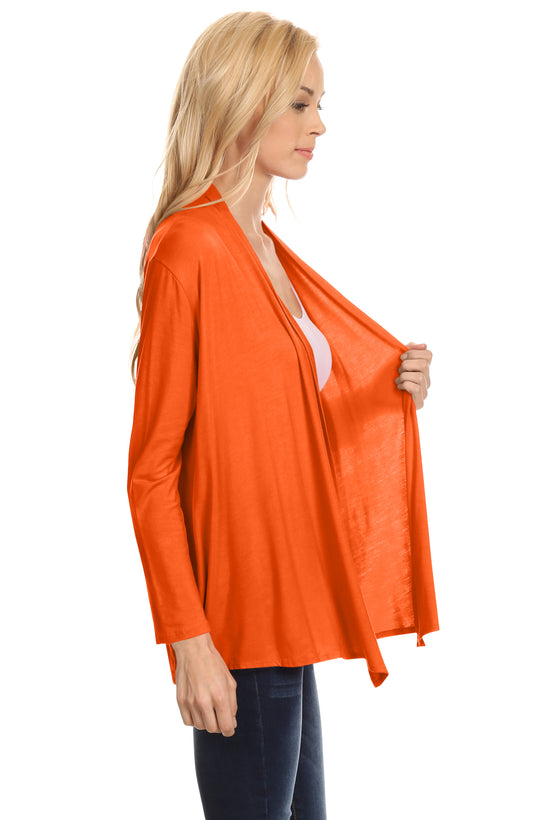 Womens Open Drape Cardigan Reg and Plus Size Cardigan Sweater Long Sleeves - USA