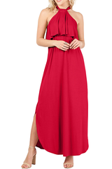 Load image into Gallery viewer, Heed the Halter Maxi Dress