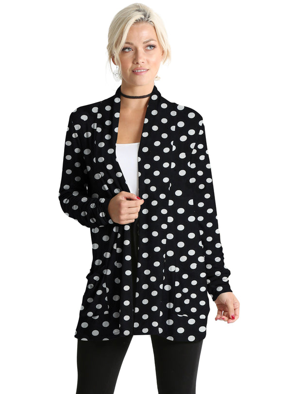 big black dots pocket ruched sleeve