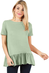 Load image into Gallery viewer, Play With Peplum Tunic Top Short Sleeve