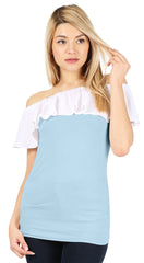Load image into Gallery viewer, baby blue/cotton white ruffle