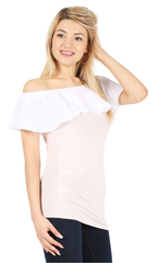 Load image into Gallery viewer, blush/cotton white ruffle