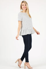 Load image into Gallery viewer, polka dot white/black /short sleeve