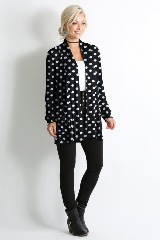 big black dots pocket ruched sleeve