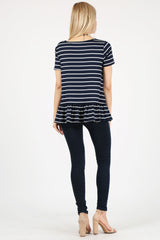 Load image into Gallery viewer, striped navy/white/ short sleeve